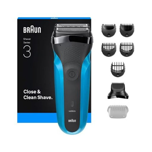 Brivnik Braun Series 3 310BT (črn/moder, za mokro in suho britje)
