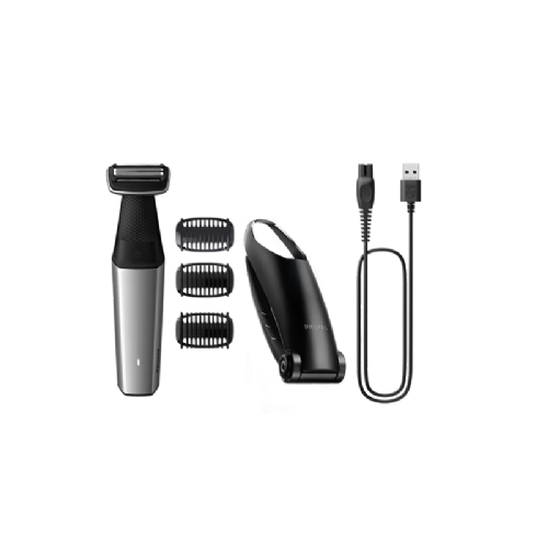 Philips body shaver BG5021/15 wet and dry use, cordless up to 60 min, up to 5 attachments, body shaver, included bag