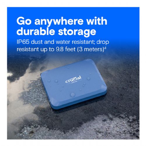 Zunanji SSD disk Crucial X10 1TB, USB 3.2 Type-C, do 2100 MB/s, IP65, odporen na padce