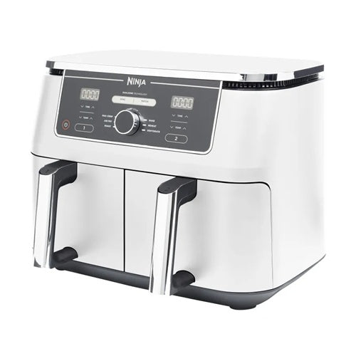Ninja Foodi Max AF400EUWH friteza na vrući zrak, 2 x 1235 W, 2 posude od 4,75 l svaka, 6 programa, do 240 °C, bijela