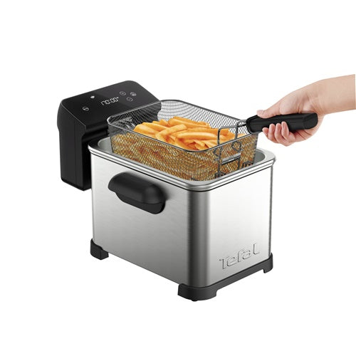 Cvrtnik Tefal FR507D Family Pro Digital, 2400W, za 4 L, nerjaveče jeklo/črna