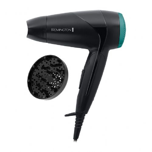 Sušilec za lase Remington D 1500 2000 W, zložljiv ročaj, za potovanja, 2 hitrosti, črno-zelena