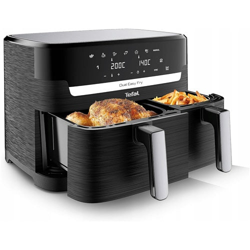 Dvojni cvrtnik Tefal Dual Easy Fry & Grill, 2.700W, 2 košari 5,2L + 3,1L, črna