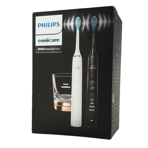 Električna zobna ščetka Philips Sonicare DiamondClean Serie 9000 Duo, črna in rožnato zlata