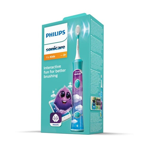 Električna zobna ščetka Philips Sonicare For Kids HX6322/04, Li-Ion baterija, 2 načina čiščenja, turkizna