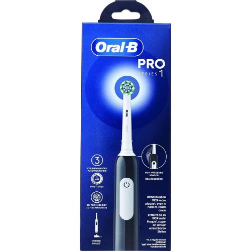Električna zobna ščetka Oral-B Pro 1 3D čiščenje, 3 programi, vgrajena baterija, nadzor tlaka, črna