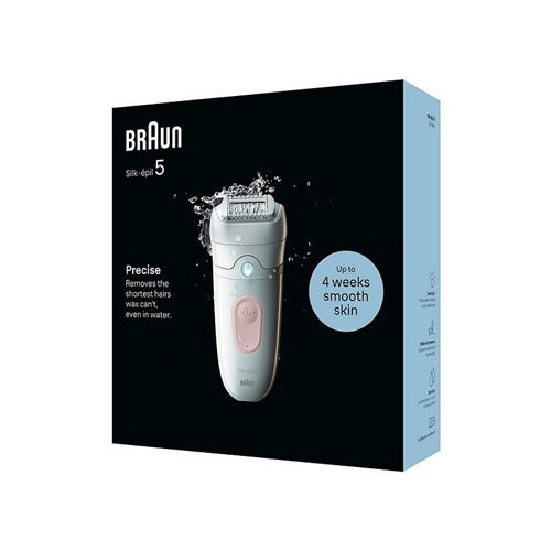 Epilator Braun Silk-épil 5-000, vklj. s čistilno krtačko, bela/roza