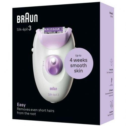Epilator Braun Silk-épil 3-000 (bel/vijoličen)