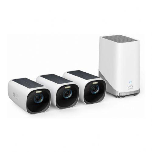 eufyCam S330 (eufyCam 3) - Video strežnik + kamera(e) - brezžično (Wi-Fi) - 3 kamera(e) - CMOS - bela, črna
