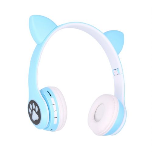 Extralink dječje bežične slušalice s ušima tipa Cat-Ear, Bluetooth 5.0, RGB osvjetljenje, plave