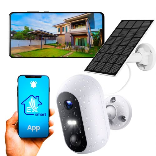 Extralink Smart Life SolarEye | Outdoor camera with solar panel | wireless, Full HD 1080p, Wi-Fi, 5200mAh battery, IP54, Tuya