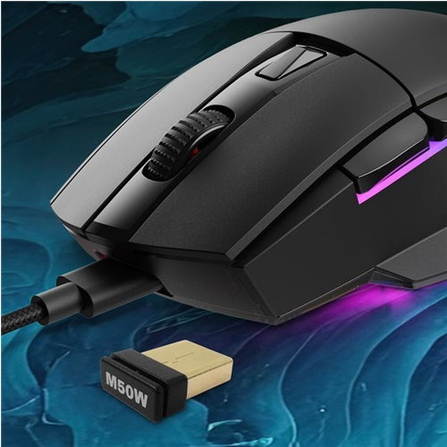 Gaming miška Sharkoon Skiller SGM50W, vlj. polnilna postaja, črna