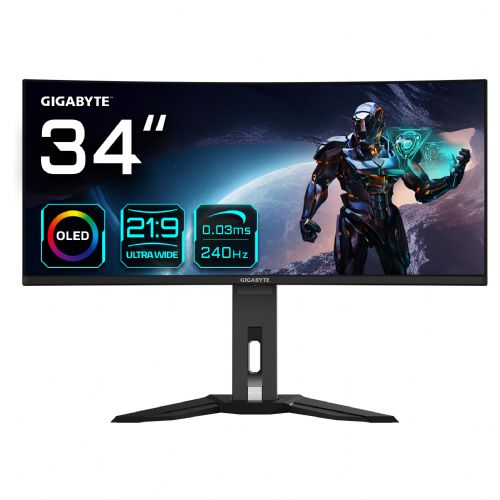 Monitor GIGABYTE MO34WQC2 86,4 cm (34"), OLED 3440 x 1440 WQHD 250 cd/m2 240Hz 2x HDMI 2.1 1x DP 1.4 1x USB C