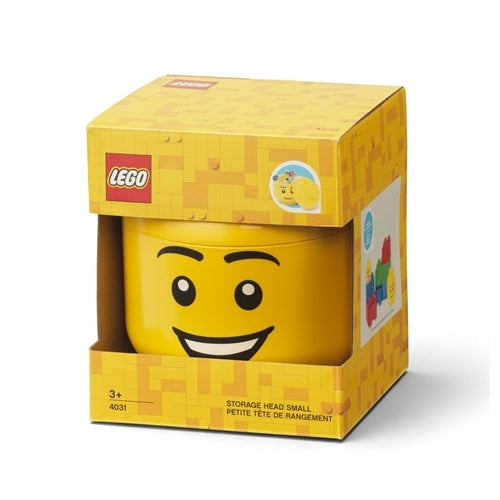 Glava za shranjevanje Lego Happy Boy, majhna, 2 litra, polipropilen, rumena, 160x185x160 mm
