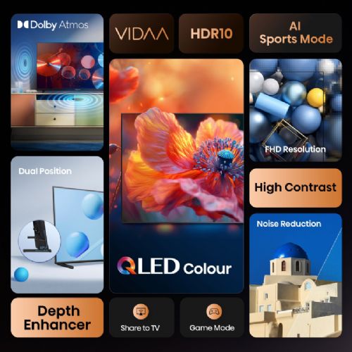 Televizor HISENSE 40A5Q QLED, 102 cm (40"), FHD 1920x1080, Smart TV, VIDAA U6, Dolby Atmos