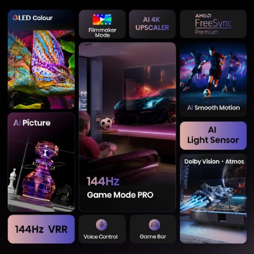 Televizor Hisense QLED TV UHD 65E7Q PRO, 165 cm (65"), 4K Ultra HD 3840x2160, 144 Hz