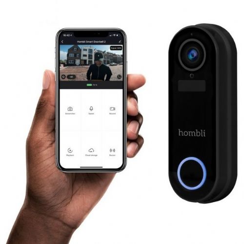 Hombli pametno zvono za vrata 2 (crno) + gong