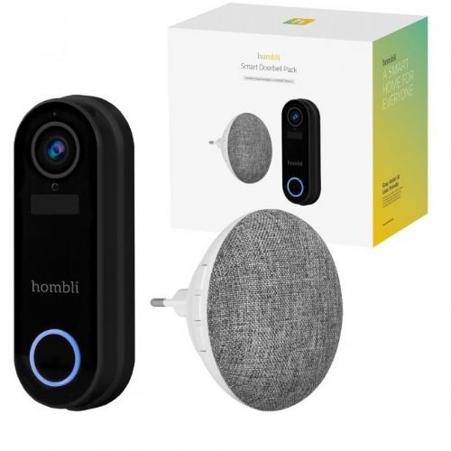 Hombli pametno zvono za vrata 2 (crno) + gong