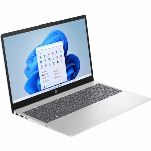 Prenosni računalnik HP 15-fd1058ng 39,6cm (15,6") FHD IPS, Intel Core 5 120U, 16 GB RAM, 512 GB SSD, DE, Windows 11, srebrna