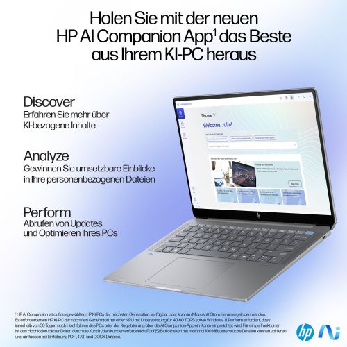 Prenosnik HP OmniBook Ultra 14-fd0097ng, AI 9 HX 375/32 GB/SSD 1 TB NVMe/35,6 cm (14"), 2240 x 1400/IPS/DE/Win11Home, srebrne barve