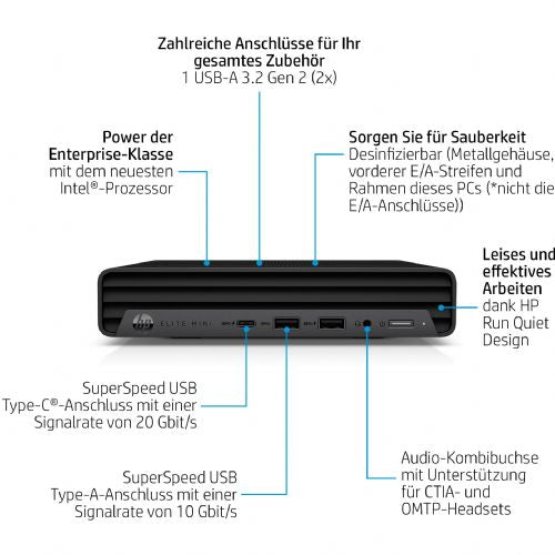 Osebni računalnik HP Elite Mini 800 G9 i7-14700/16GB/SSD 512GB NVMe/DE/Win11Pro, črna 1J War (DE)