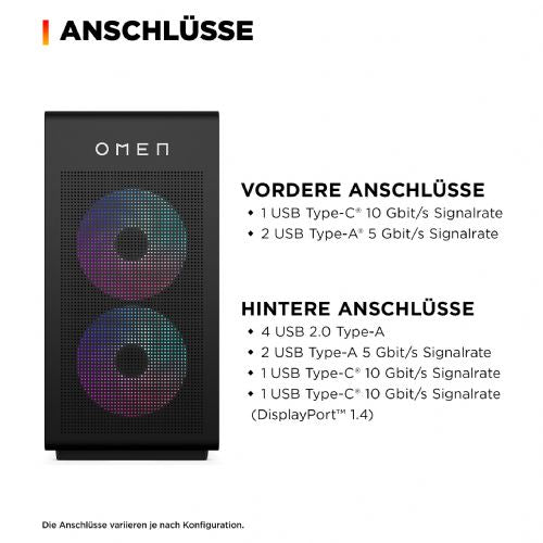 Namizni računalnik HP OMEN GT16-1173ng Ryzen 7 9800X3D, 64GB RAM, 2TB SSD, Radeon RX 9700 XT, Windows 11 Home