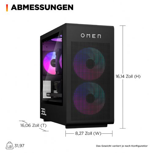 Namizni računalnik HP OMEN GT16-1173ng Ryzen 7 9800X3D, 64GB RAM, 2TB SSD, Radeon RX 9700 XT, Windows 11 Home