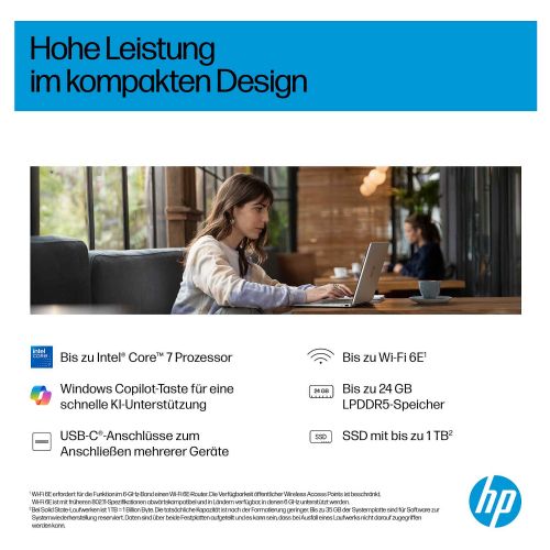 Prenosni računalnik HP OmniBook 5 Flip Intel Core 5 120U, 35,6cm (14") 2K IPS na dotik, 16GB RAM, 512GB SSD, DE, W11Home, srebrna