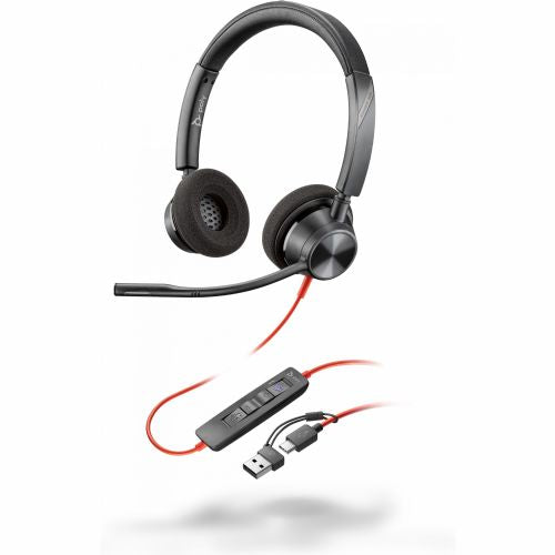 HP Poly Blackwire 3320 Stereo Microsoft Teams Certified USB-C Headset +USB-C/A Adapter (214012-01)