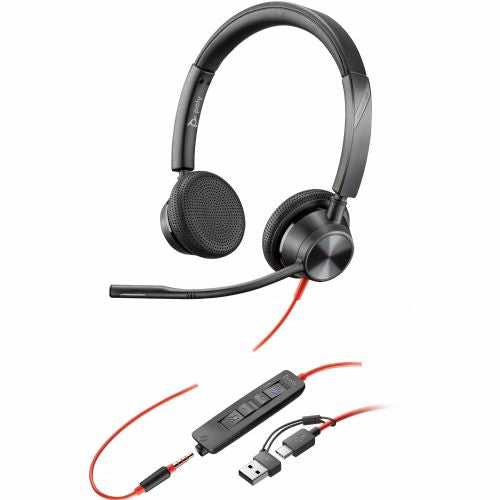 Slušalice Poly Blackwire 3325 Stereo Microsoft Teams Certified USB-C slušalice + 3,5 mm utikač + USB-C/A adapter (214016-01)