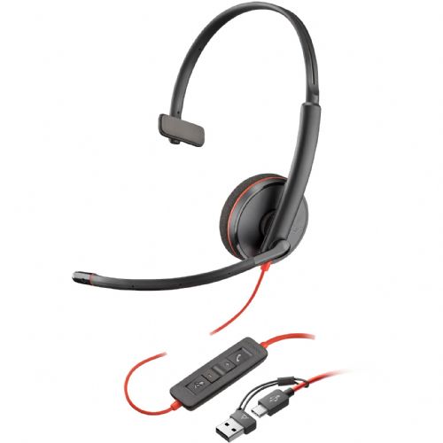 Slušalke HP Poly Headset Blackwire C3210 Mono USB-C/A