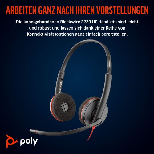 Slušalke HP Poly Headset Blackwire C3220 Stereo USB-C/A