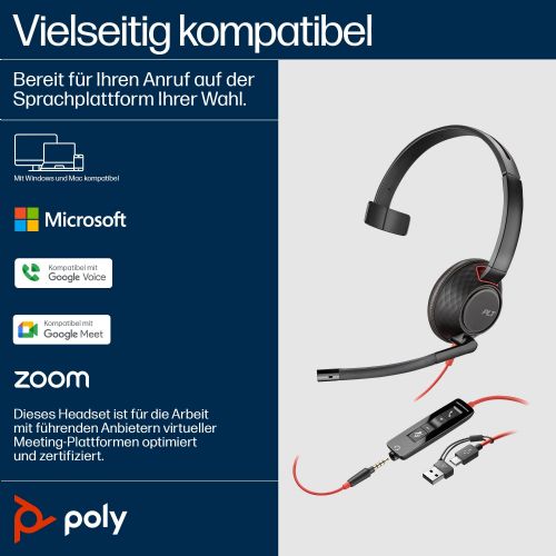 Slušalke HP Poly Headset Blackwire C5210 Mono USB-C/A & 3,5 mm (razsuto)