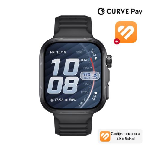 Pametna ura Huawei Watch Fit 5 Pro Niki-B29F, AMOLED zaslon, Dual-Band GPS, EKG, Bluetooth klici, 14 dni baterije, črne barve