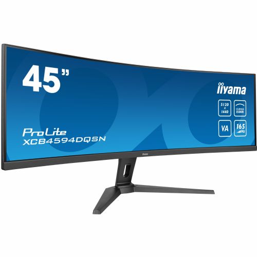 Monitor Iiyama Prolite XCB4594DQSN-B1 105.06 cm (45''), 5120x1440 (QHD), VA, 450cd/m2, 32:9, 165Hz 0,8ms HDMI DP USB-C 90W, RJ45 LS Črna