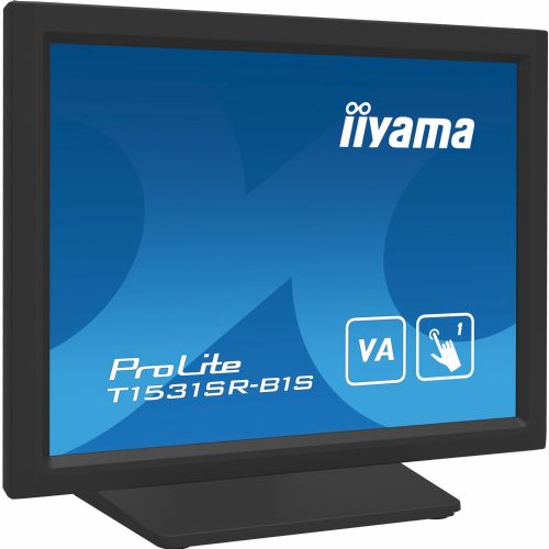 Monitor Iiyama T1531SR, 38 cm (15"), 1024 x 768, osjetljiv na dodir, 18 ms, HDMI, DP, VA, crni