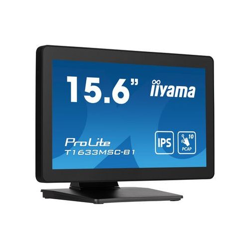 Monitor Iiyama T1633MSC-B1 39,5 cm (15,6"), 1920 x 1080, FHD, IPS, Touch,450 cd/m2, 5 ms, HDMI, DP, USB, črna