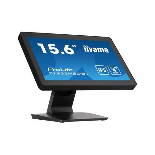Monitor Iiyama T1633MSC-B1 39,5 cm (15,6"), 1920 x 1080, FHD, IPS, dodirni, 450 cd/m2, 5 ms, HDMI, DP, USB, crni