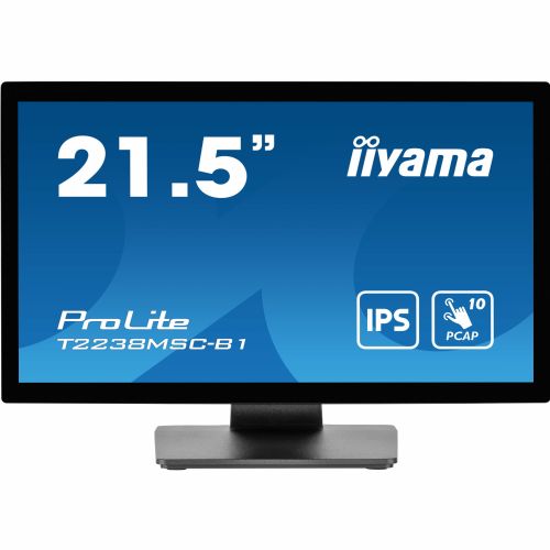 Monitor Iiyama ProLite T2238MSC-B1 54,6 cm (21,5"), 1920x1080 (FHD), 250 cd/m2,16:9 FHD IPS Touch 5ms HDMI DP zvočnik črn 117135160