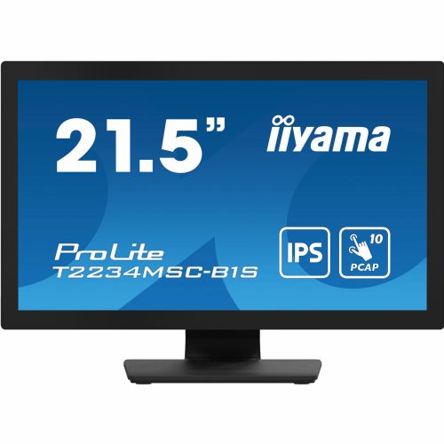 Monitor Iiyama T2234MSC-B1S, 54,6 cm (21,5"), 1920 x 1080 FHD, 16:9, IPS, Touch, 350 cd/m2, 8ms, črna