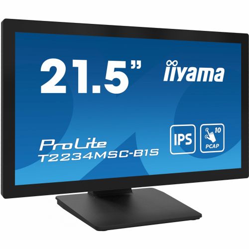 Monitor Iiyama T2234MSC-B1S, 54,6 cm (21,5"), 1920 x 1080 FHD, 16:9, IPS, dodirni, 350 cd/m2, 8 ms, crni
