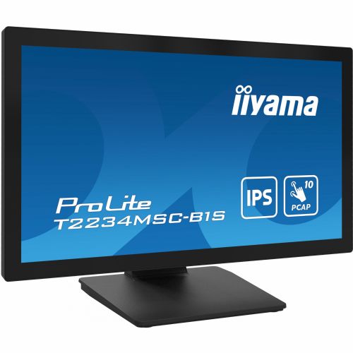 Monitor Iiyama T2234MSC-B1S, 54,6 cm (21,5"), 1920 x 1080 FHD, 16:9, IPS, dodirni, 350 cd/m2, 8 ms, crni