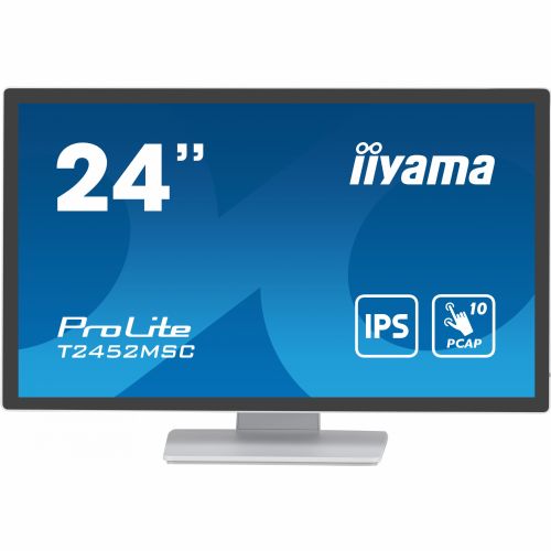 Monitor Iiyama ProLite T2452MSC-W1 60,45 cm (23,8"), 1920x1080 (FHD), 250cd/m2, 16:9 FHD IPS dodirni 14ms HDMI DP zvučnik bijeli