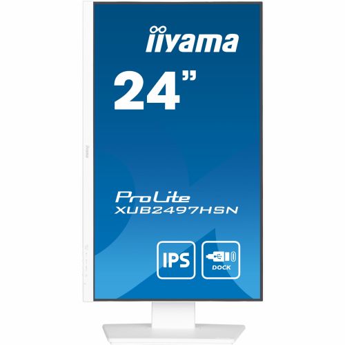 Monitor Iiyama ProLite XUB2497HSN-W1 60,5 cm (23,8"), 1920x1080 (FHD), IPS, 250cd/m2, 16:9, HDMI, DP, USB-C 65W, zvučnik Pivot White