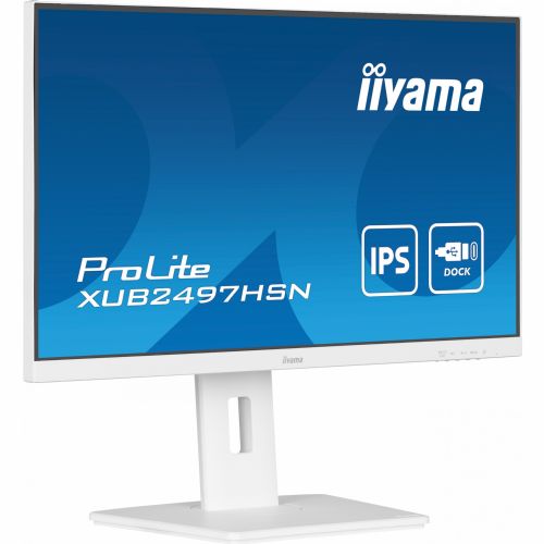 Monitor Iiyama ProLite XUB2497HSN-W1 60,5 cm (23,8"), 1920x1080 (FHD), IPS, 250cd/m2, 16:9, HDMI, DP, USB-C 65W, zvučnik Pivot White