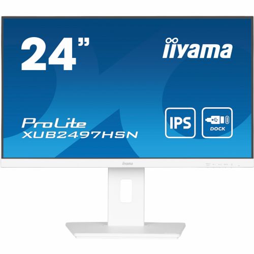 Monitor Iiyama XUB2497HSN-W2, 60,5 cm (23,8"), 1920 x 1080 FHD, IPS, 16:9, 300 cd/m2, 1ms, bela