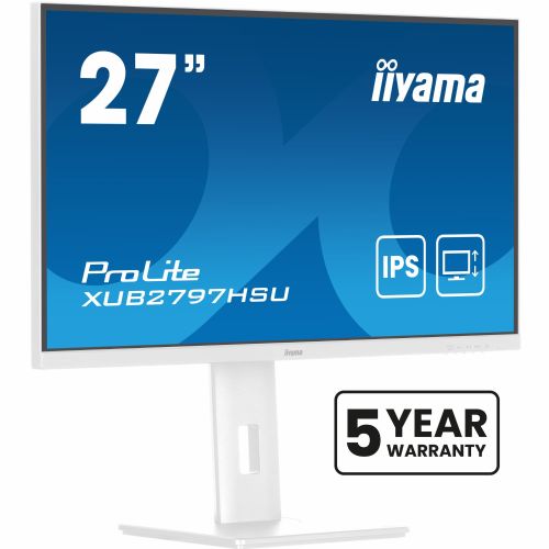 Monitor Iiyama XUB2797HSU-W2, 68,6 cm (27"), 16 : 9, HDMI + DP + 2 x USB, dvigalo