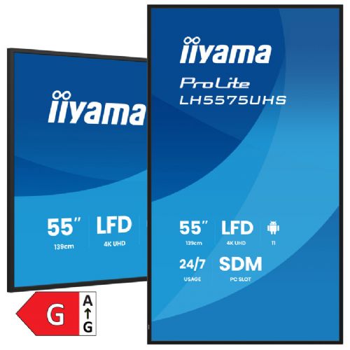 Informacijski zaslon IIYAMA ProLite LH5575UHS-B2AG 54,6" (139cm) 4K UHD IPS HDMI/DP 24/7 zvočniki
