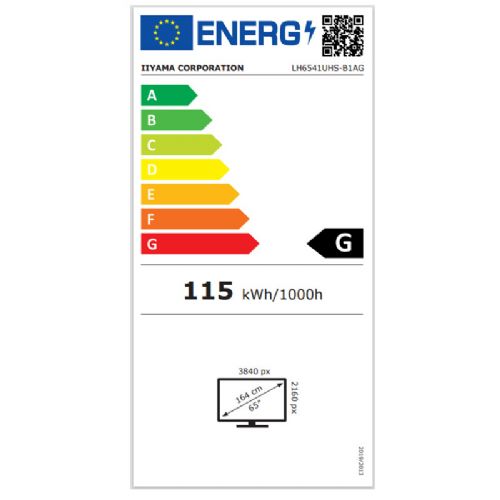 Informacijski zaslon IIYAMA ProLite LH6541UHS-B1AG 64,5" (164cm) 4K UHD VA 24/7 Android zvočniki