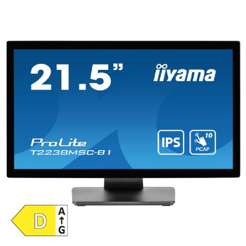 Monitor Iiyama ProLite T2238MSC-B1 54,6 cm (21,5"), 1920x1080 (FHD), 250 cd/m2,16:9 FHD IPS Touch 5ms HDMI DP zvočnik črn